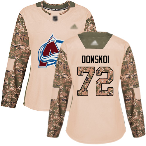 Adidas Avalanche #72 Joonas Donskoi Camo Authentic 2017 Veterans Day Women's Stitched NHL Jersey